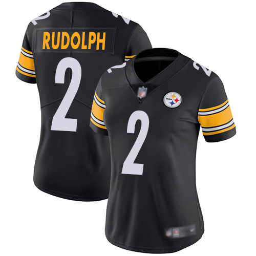 Women Pittsburgh Steelers Football #2 Limited Black Mason Rudolph Home Vapor Untouchable Nike NFL Jersey->women nfl jersey->Women Jersey